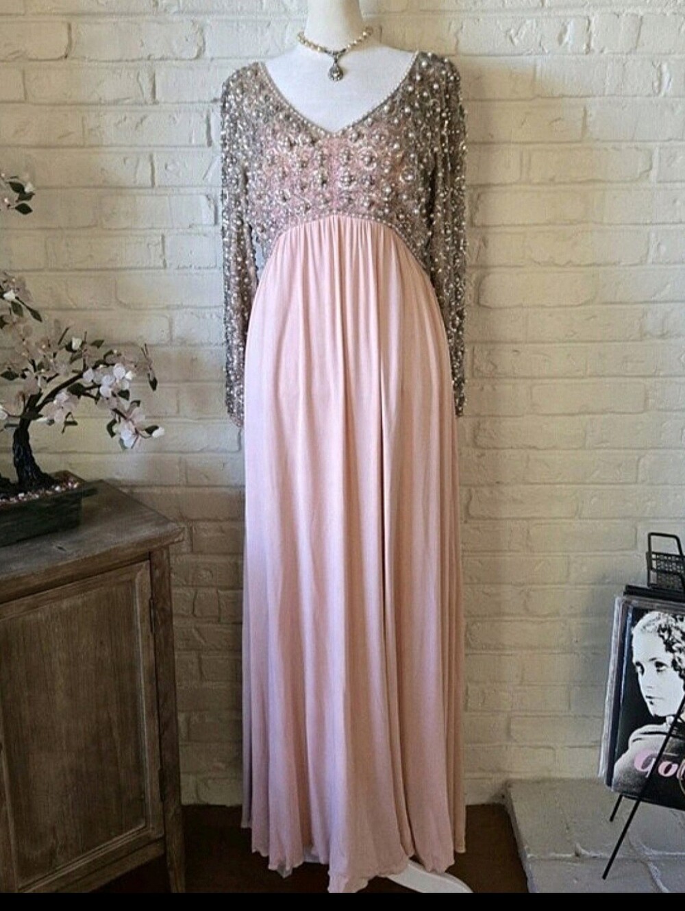 Vtg 1960s Victoria Limited Dress, Embellished, Party, Pearl/Bead